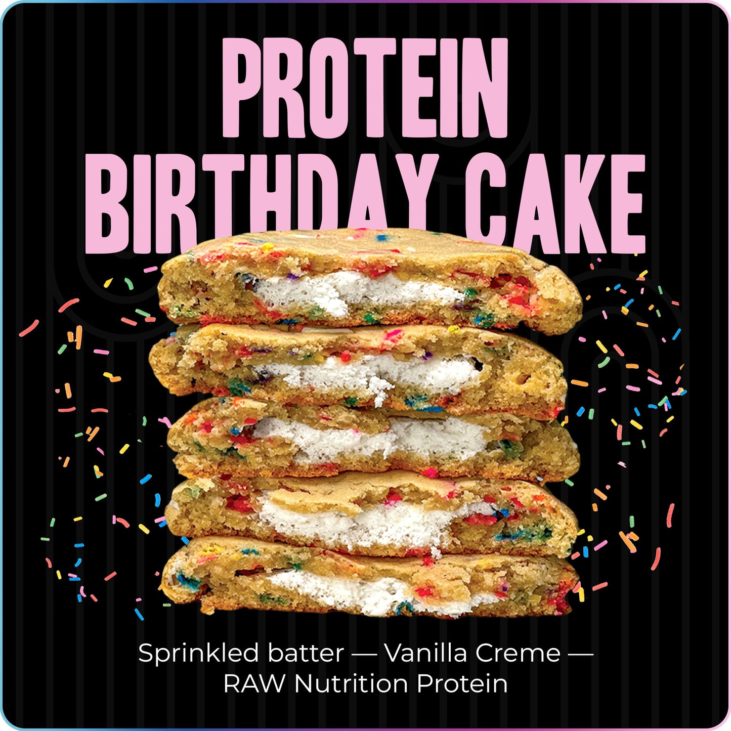 My Cookie Dealer Protein Cookies, Birthday Cake (2.2Oz, Pack Of 12) - 15G Protein Per Cookie - Individually Wrapped Workout Snac