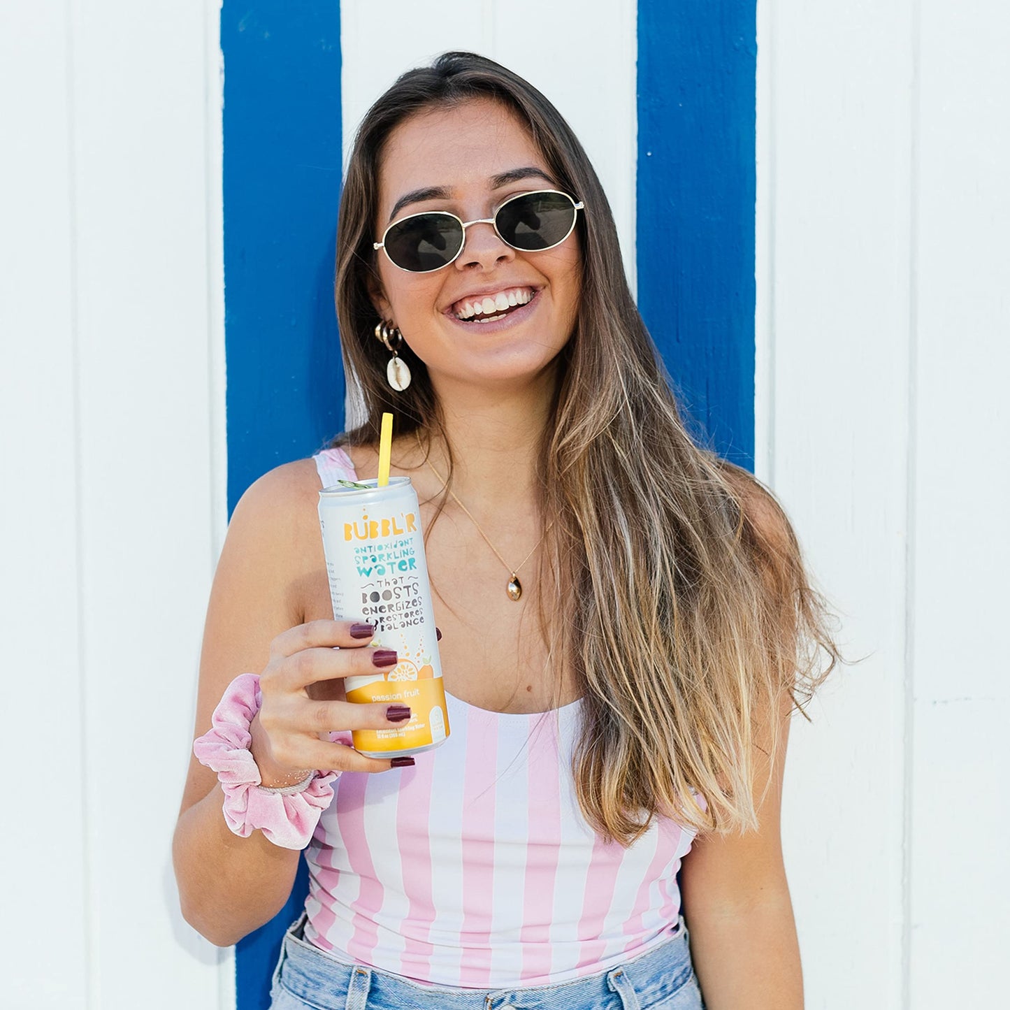 Bubblr Antioxidant Sparkling Water, Passion Fruit, 12 Fl Oz Cans, 12 Count, 0g Sugar, Gluten Free, All Natural Flavors