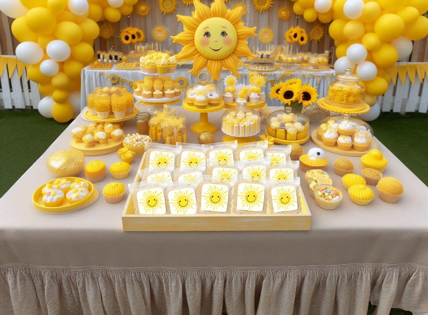 Sun Cookies Beach Party Pool Favors Individually Wrapped Sun Them | 24 Pack Bulk For Kids Birthday Party Sugar Cookie
