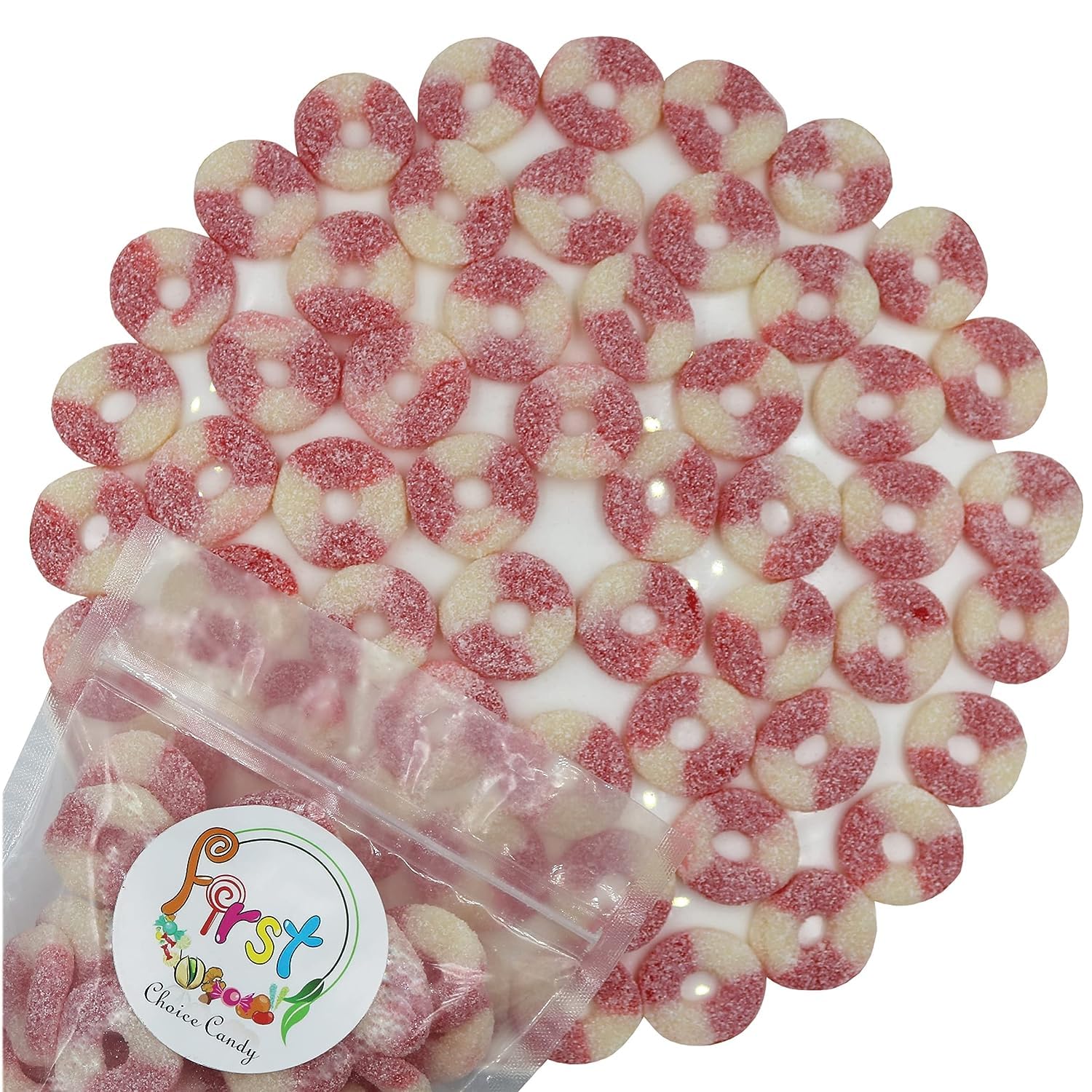 FirstChoiceCandy Gummy Rings (Sour Mini Strawberry, 2.5 Pound (Pack of 1))
