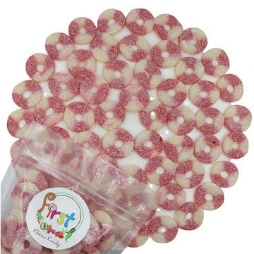 FirstChoiceCandy Gummy Rings (Sour Mini Strawberry, 2.5 Pound (Pack of 1))