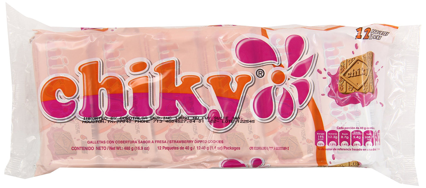 Pozuelo Chiky Strawberry Cookies, 16.9 Ounce (Pack of 16)