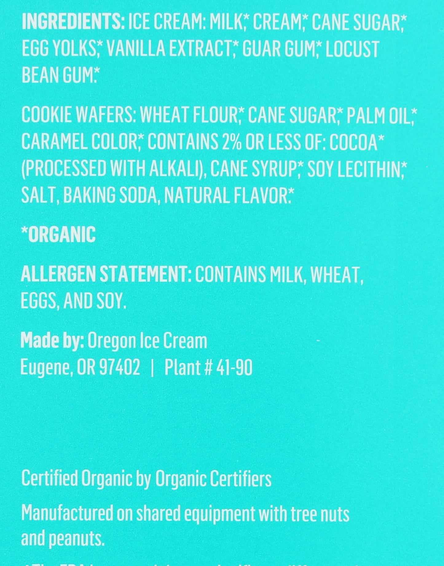 Aldens, Ice Cream Sandwich Vanilla Organic, 8 Count, 16 Fl Oz
