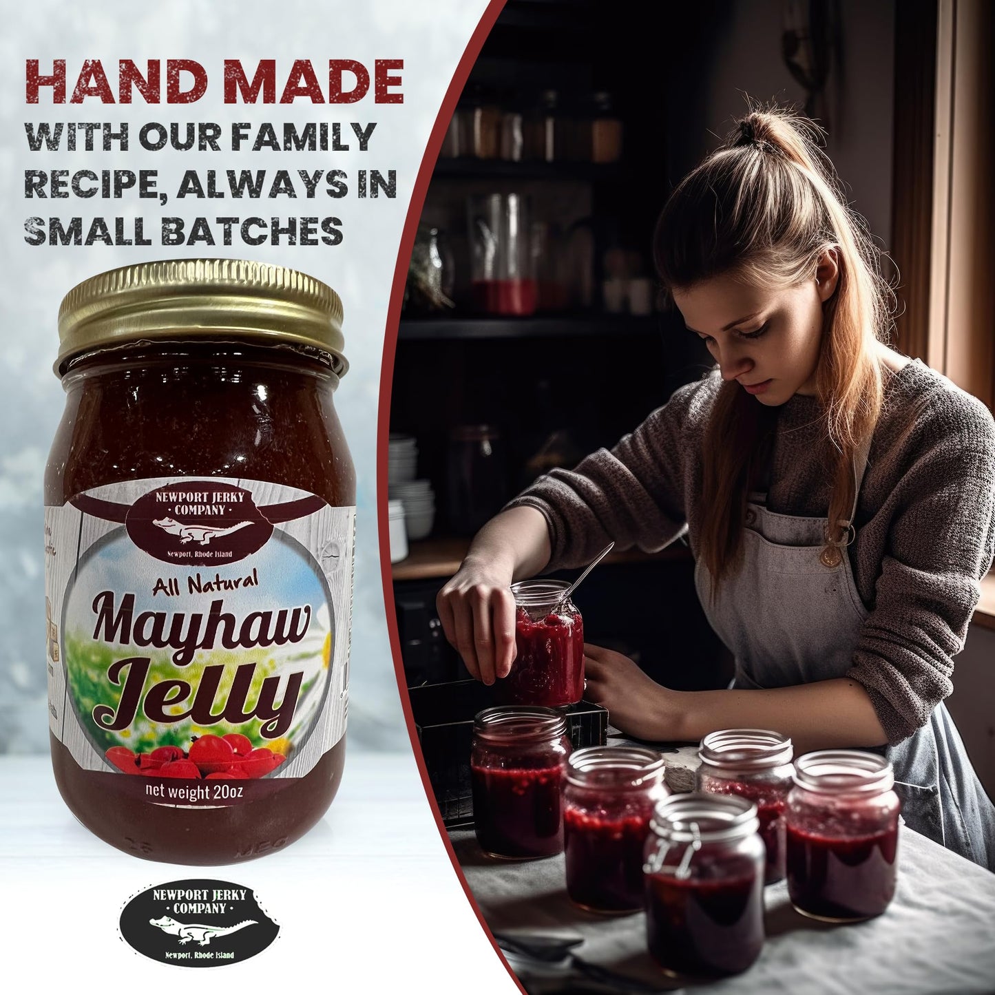 Newport Jerky Company Mayhaw Jelly | All Nautral, Fat Free, Vegan Jelly | Hand Crafted, Small Batch, Gluten Free | Low Calorie F