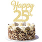 3Pcs Happy 25Th Birthday Cake Toppers Gold Glitter Number 25 Cake Decorations 25Th Birthday Cake Picks For Cheers To 25Th Birthday 25 Years Old Birthday Party Gift Decorations