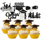 Gyufise 24Pcs Graduation Cupcake Toppers 2025 Silver Glitter Class of 2025 Cupcake Toppers Supplies Diploma I Did it Congrats Gr