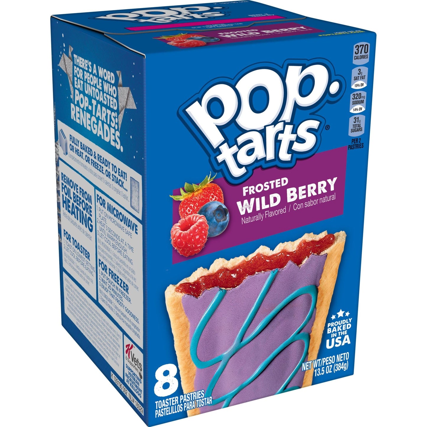 Pop-Tarts, Breakfast Toaster Pastries, Frosted Wild Berry, Proudly Baked In The Usa, 13.5Oz Box (Pack Of 12)