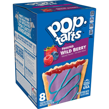 Pop-Tarts, Breakfast Toaster Pastries, Frosted Wild Berry, Proudly Baked In The Usa, 13.5Oz Box (Pack Of 12)