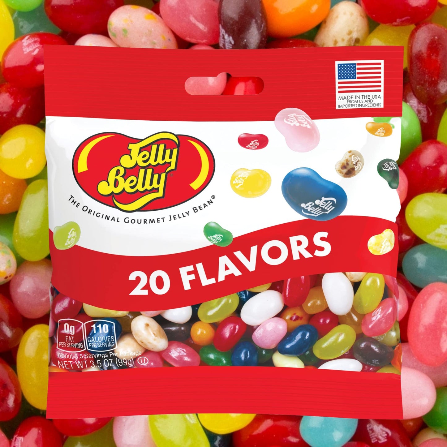 Needzo 20 Assorted Jelly Bean Flavors, Gourmet Candy, Shareable Fruit Flavored Bite Size Candies, Pack Of 2