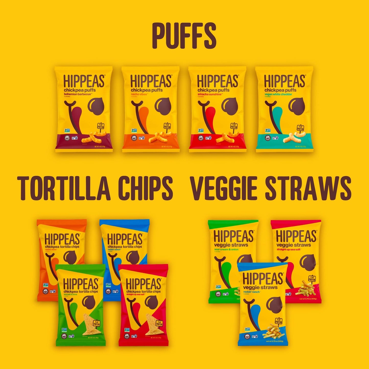 Hippeas Chickpea Puffs, Cheezy Vibes, 4 Ounce (Pack of 6), 4g Protein, 3g Fiber, Vegan, Gluten-Free, Crunchy, Plant Protein Snac