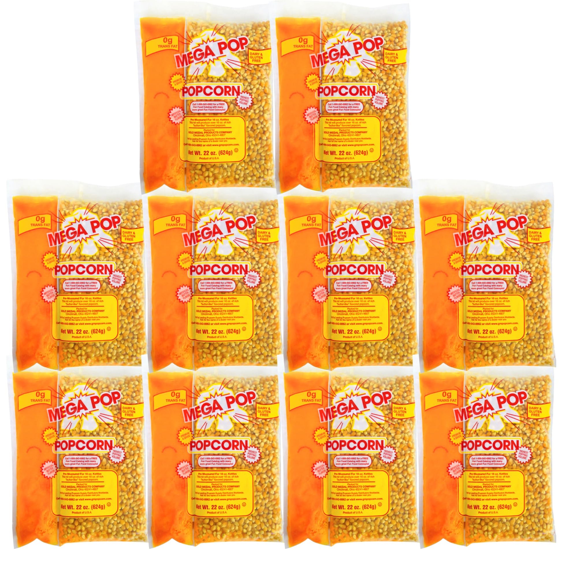 Generic Mega-pop Popcorn Kit - 22 Oz. - 10 Pack - Perfect for Movie Nights