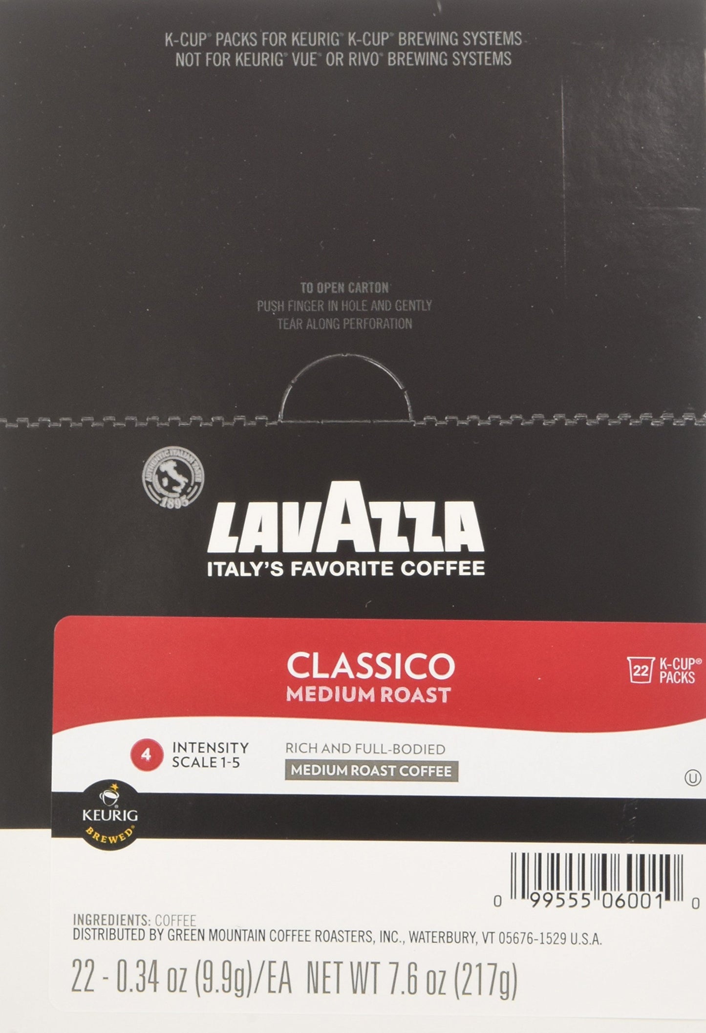 Lavazza Classico K-Cup Pods for Keurig malt-inspired, 88 Count, Pack of 1