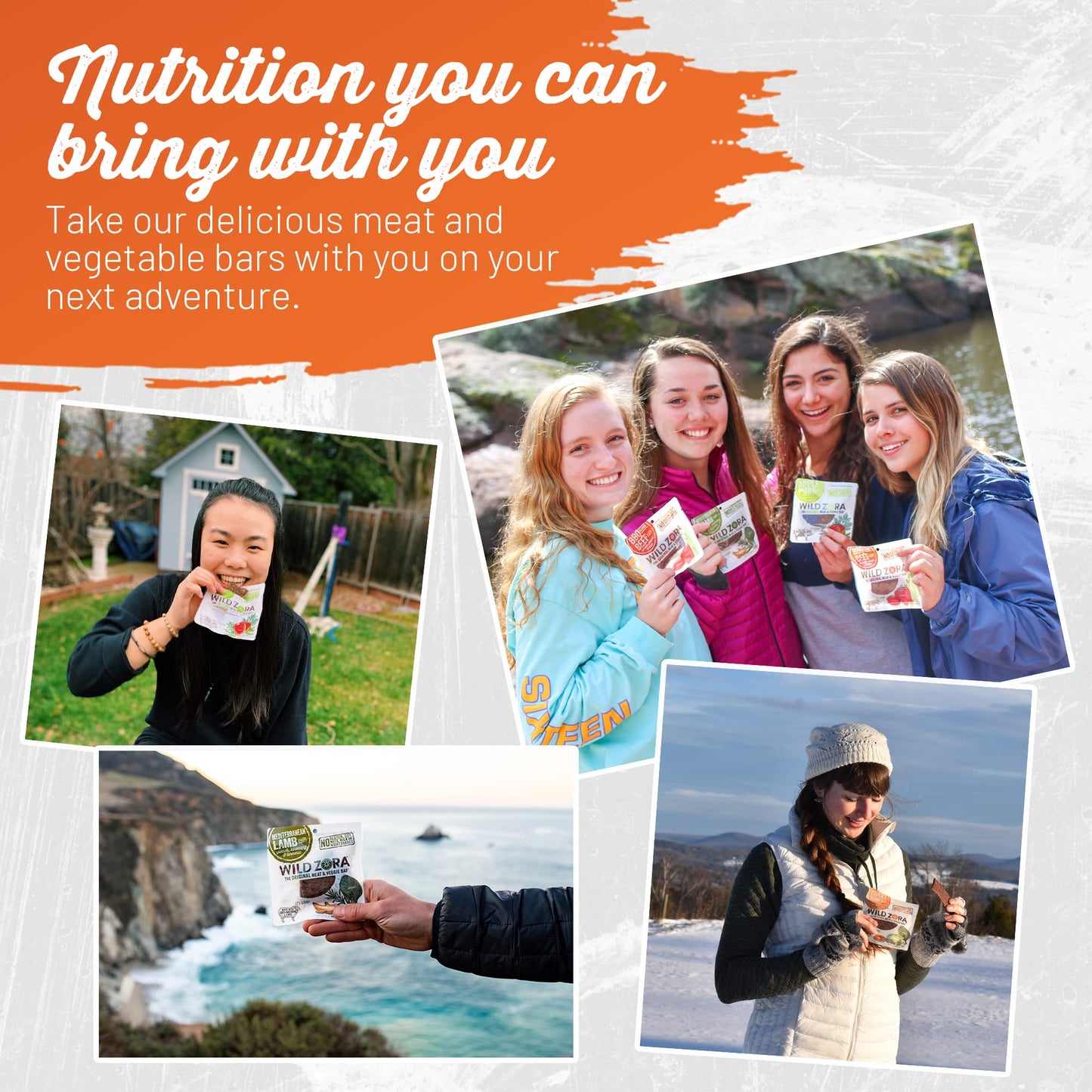 WILD ZORA Meat & Veggie Bars, Mediterranean Lamb, 10-Pack, Gluten Free, High Protein, 1 Ounce Each