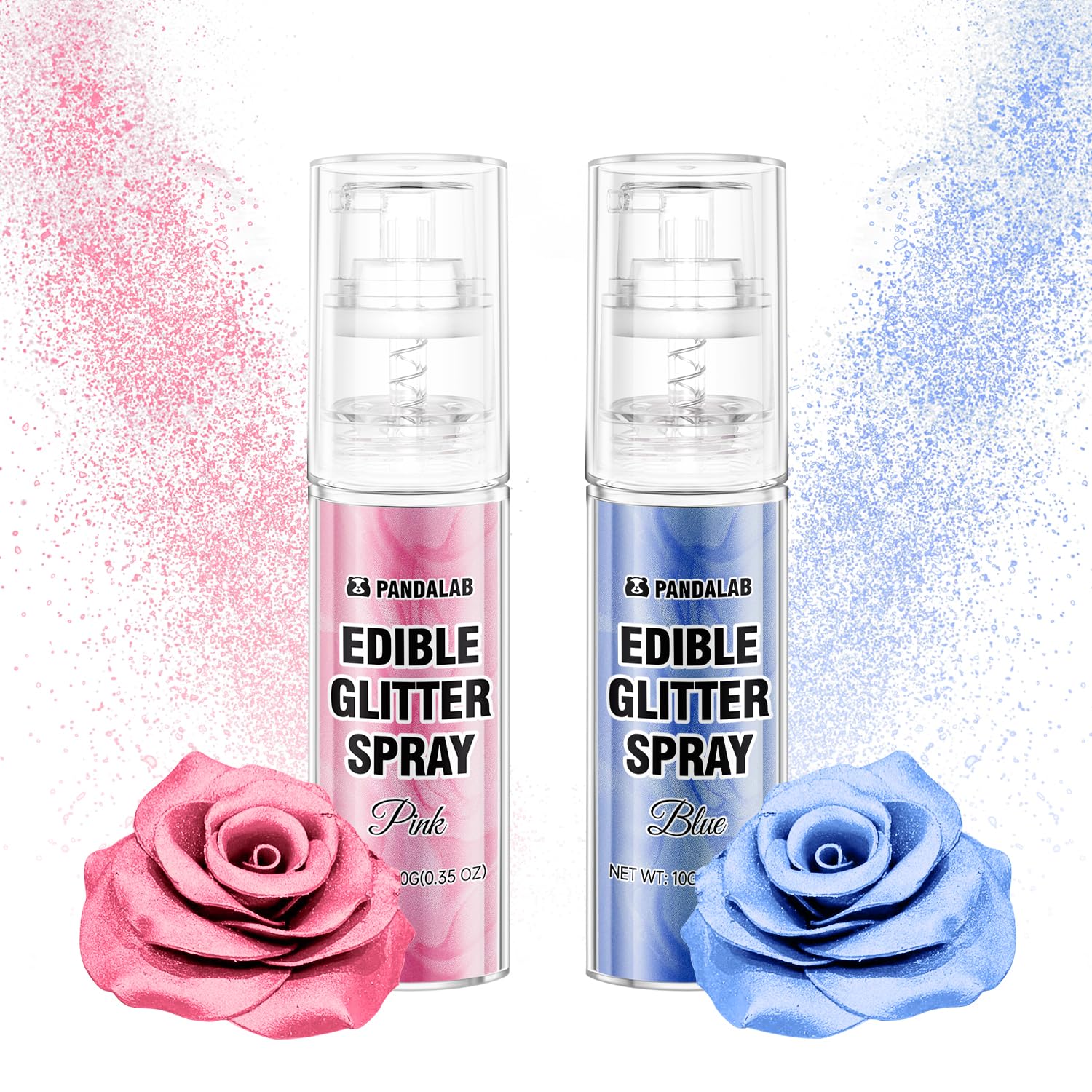 Edible Glitter Spray - Pink & Blue Gold Food Grade Luster Dust for Drinks, Dessert Decorating Shimmering Glitter for Beverages, 