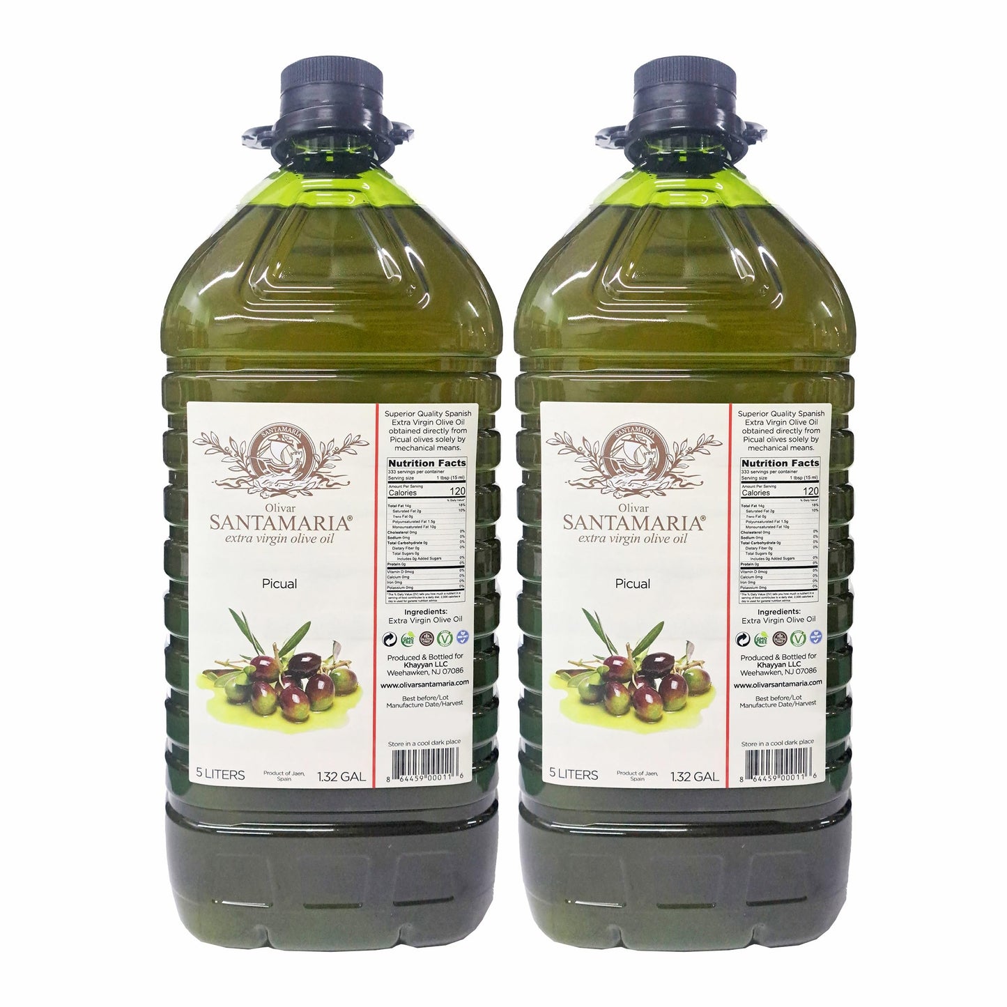 Olivar Santamaria | Extra Virgin Olive Oil | Premium Picual Variety | First Cold Pressed | Spain | High Polyphenol | Perfect for