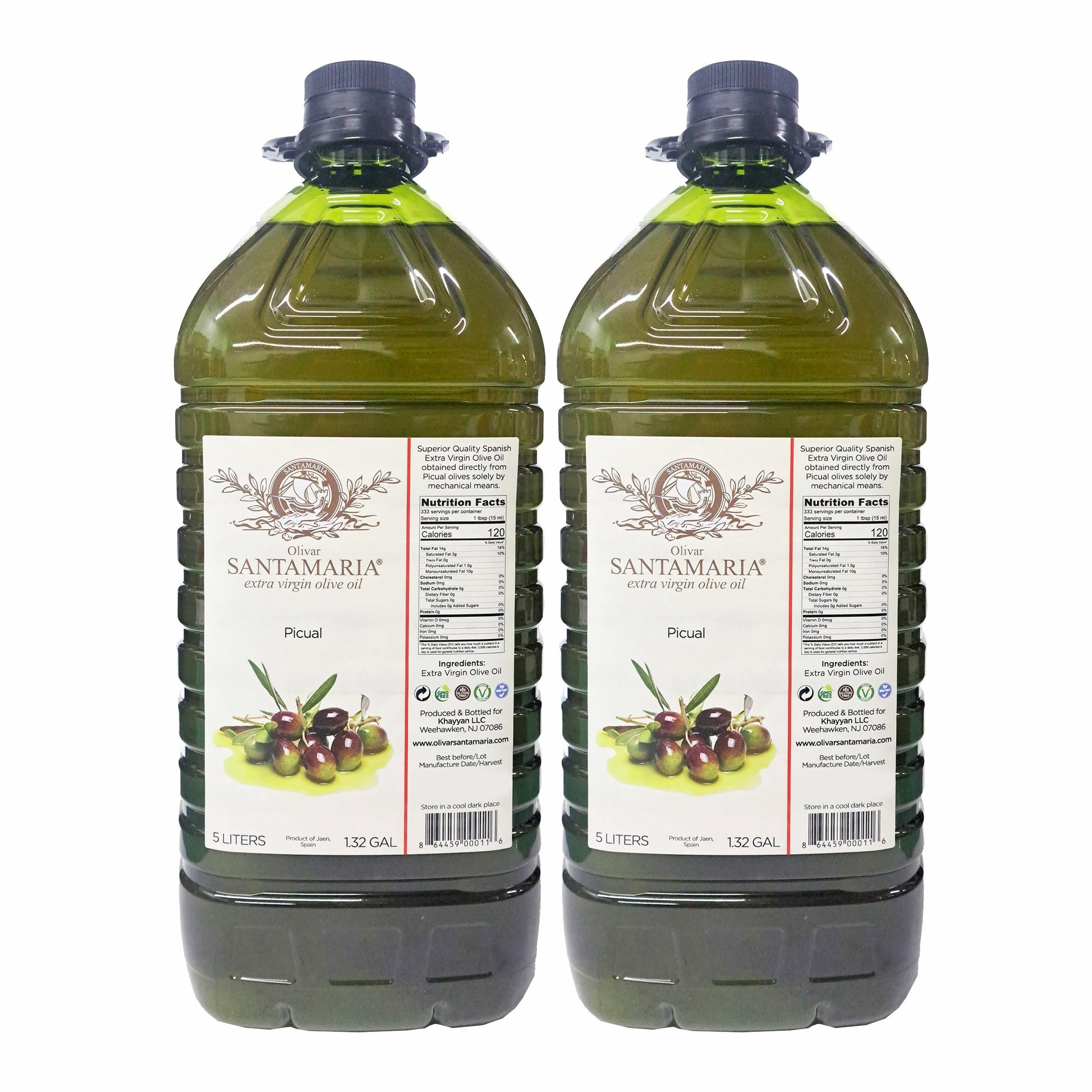 Olivar Santamaria | Extra Virgin Olive Oil | Premium Picual Variety | First Cold Pressed | Spain | High Polyphenol | Perfect for