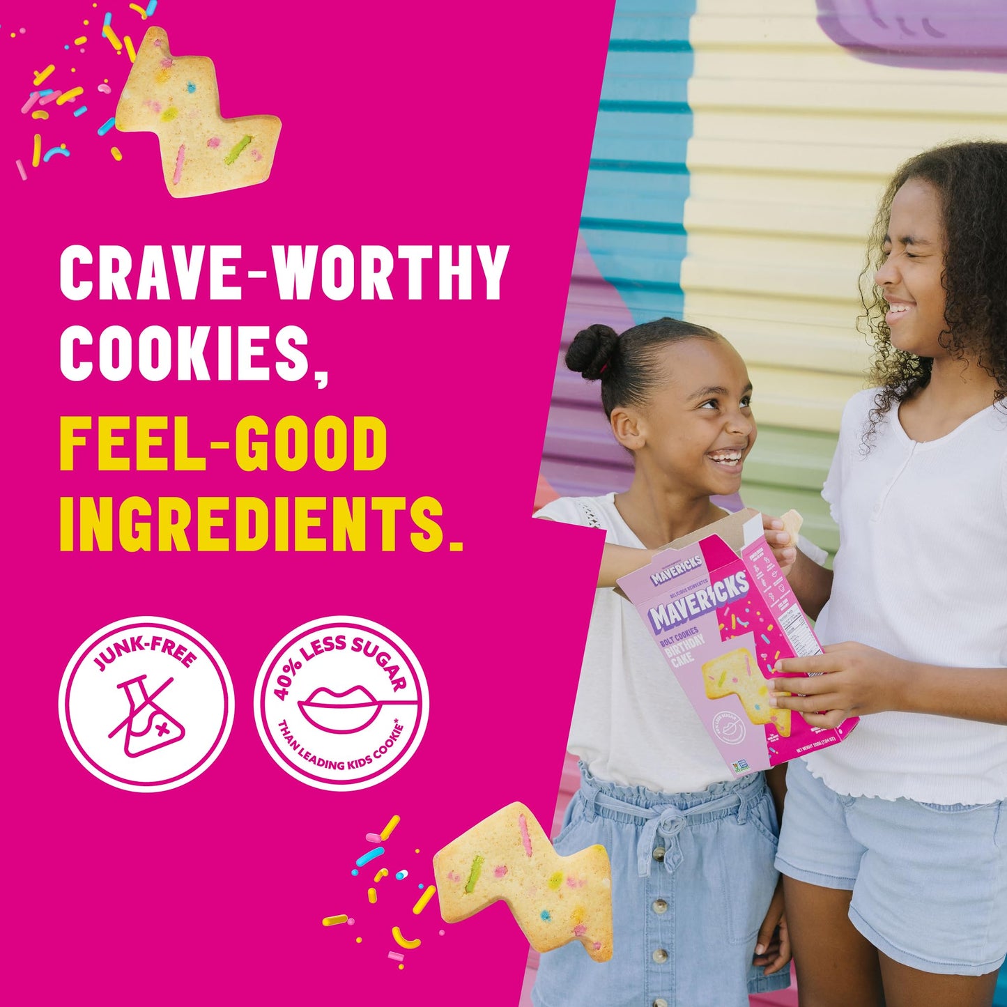 Mavericks Cookie Variety Pack - Healthy Cookies, Plant Based Snack For Kids - Chocolate Chip, Double Chocolate & Birthday Cake -