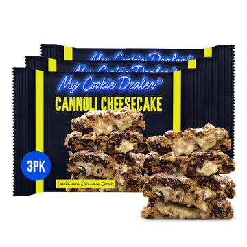 My Cookie Dealer Soft Baked Cookies, Cannoli Cheesecake, 3-Pack, 4oz, Individually Wrapped Travel Snacks