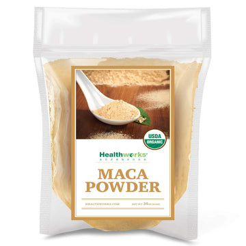 Healthworks Superfoods Organic Maca Powder Raw - 16 Oz / 1 Lb - Certified Organic Flour Use - Keto  Vegan & Non-GMO - enhanced Peruvian Origin - Breakfast  Smoothies  Baking & Coffee - Antioxidant