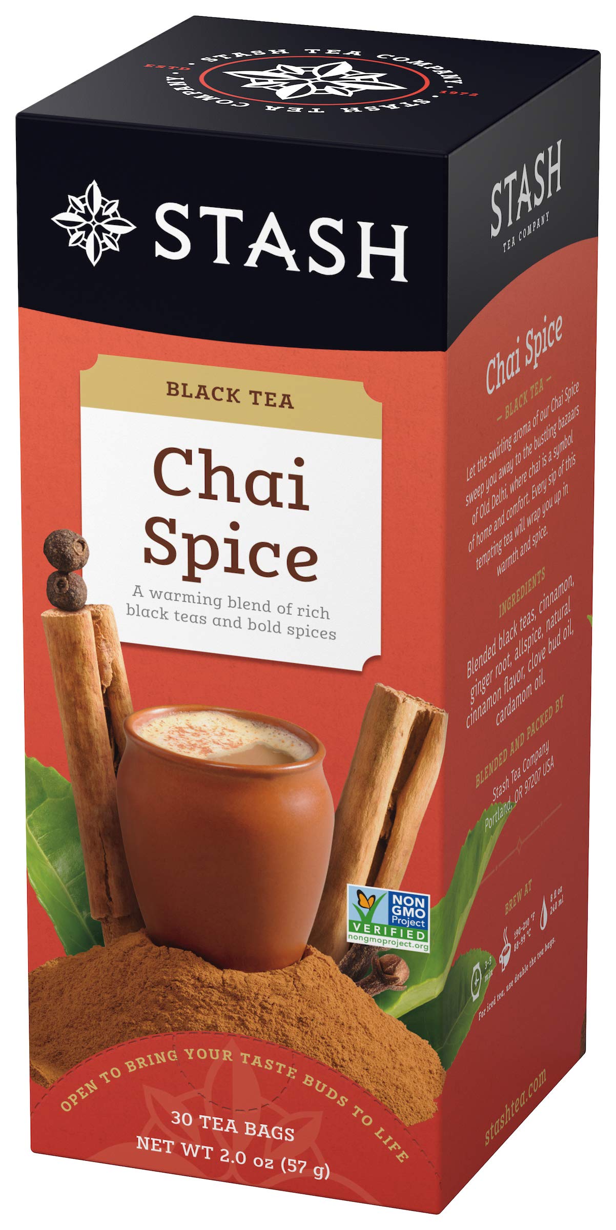 Stash Chai Spice Black Tea - 6 Boxes, 30 Tea Bags Each (180 Total)