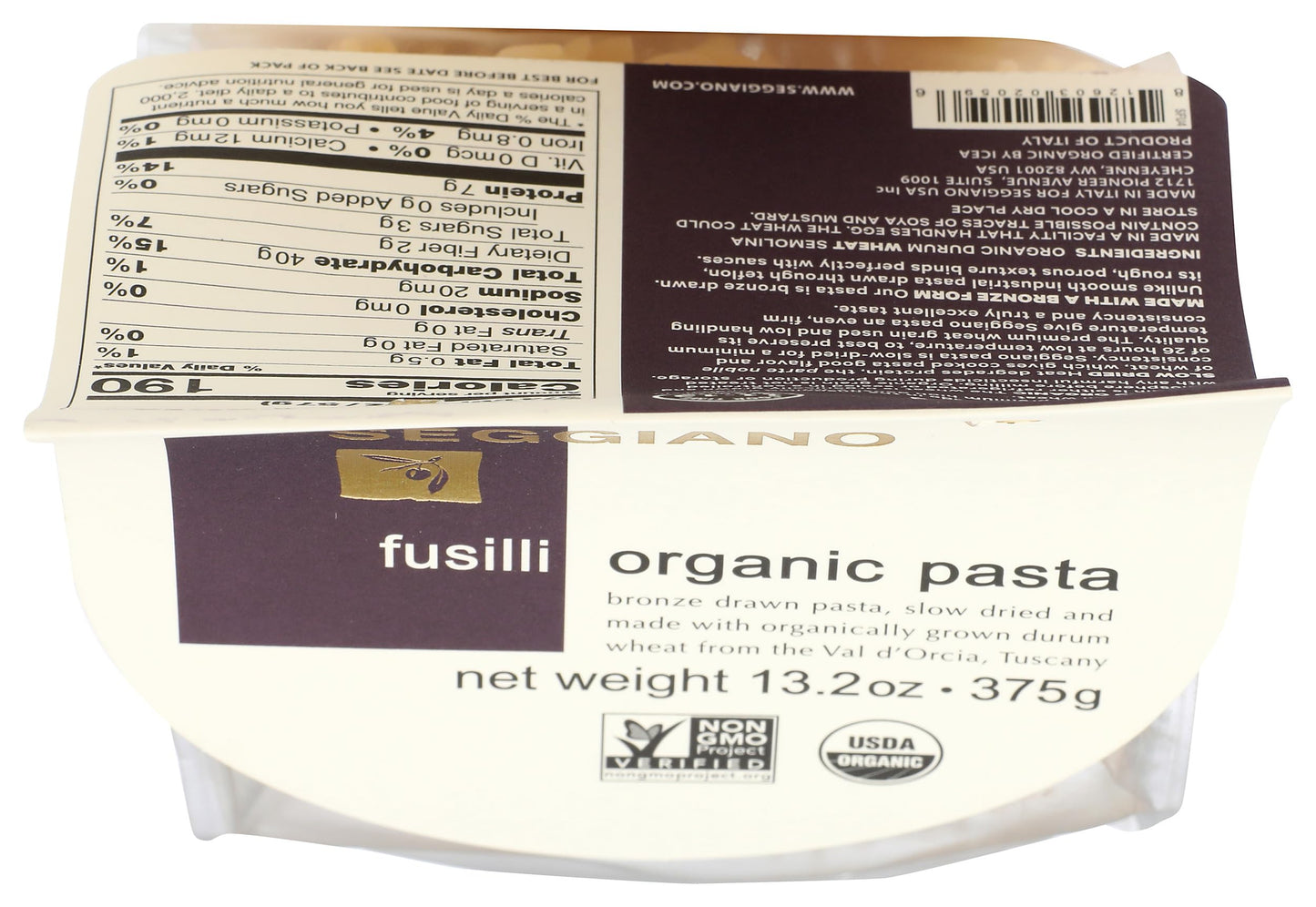 Seggiano, Pasta Fusilli Organic, 13.2 Ounce