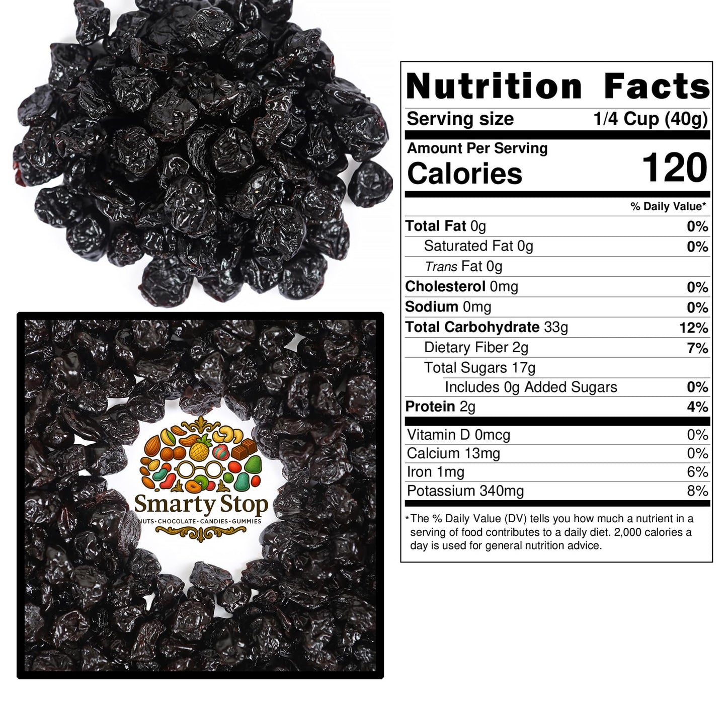 Smarty Stop Dried Tart Cherries, Sweetened, 2 Pound Pack