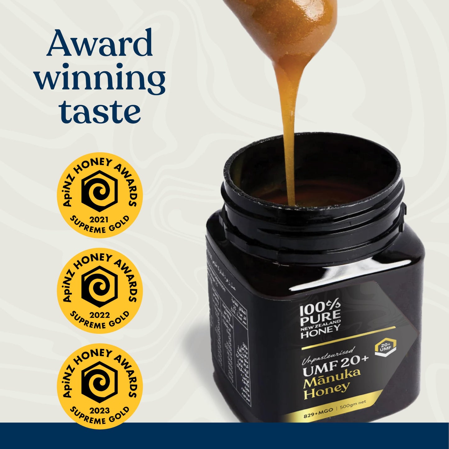 Manuka Honey New Zealand - Certified Umf 20+ (Mgo 829+) 100% Pure New Zealand Manuka Honey, New Zealand'S Awarded Manuka Honey,
