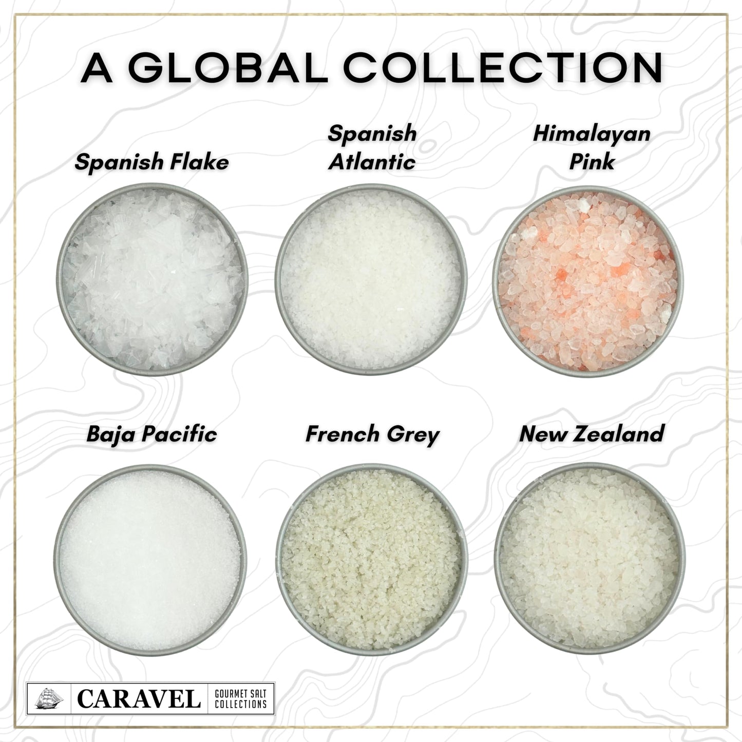 Natural Sea Salt Sampler Set, Pure Finishing with a Rich Taste, Gourmet Cooking Gift and Variety Pack from Around The World, 0.5
