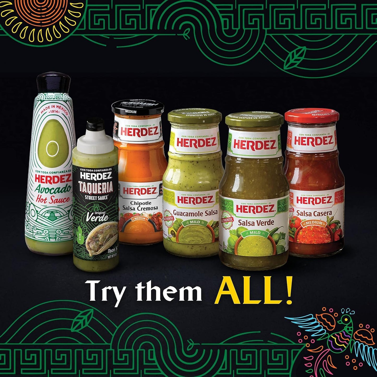 HERDEZ Taqueria Street Sauce - Original Verde | Mild Green Taco Sauce | Authentic Mexican Flavor | 2-Pack | Perfect for Tacos, B