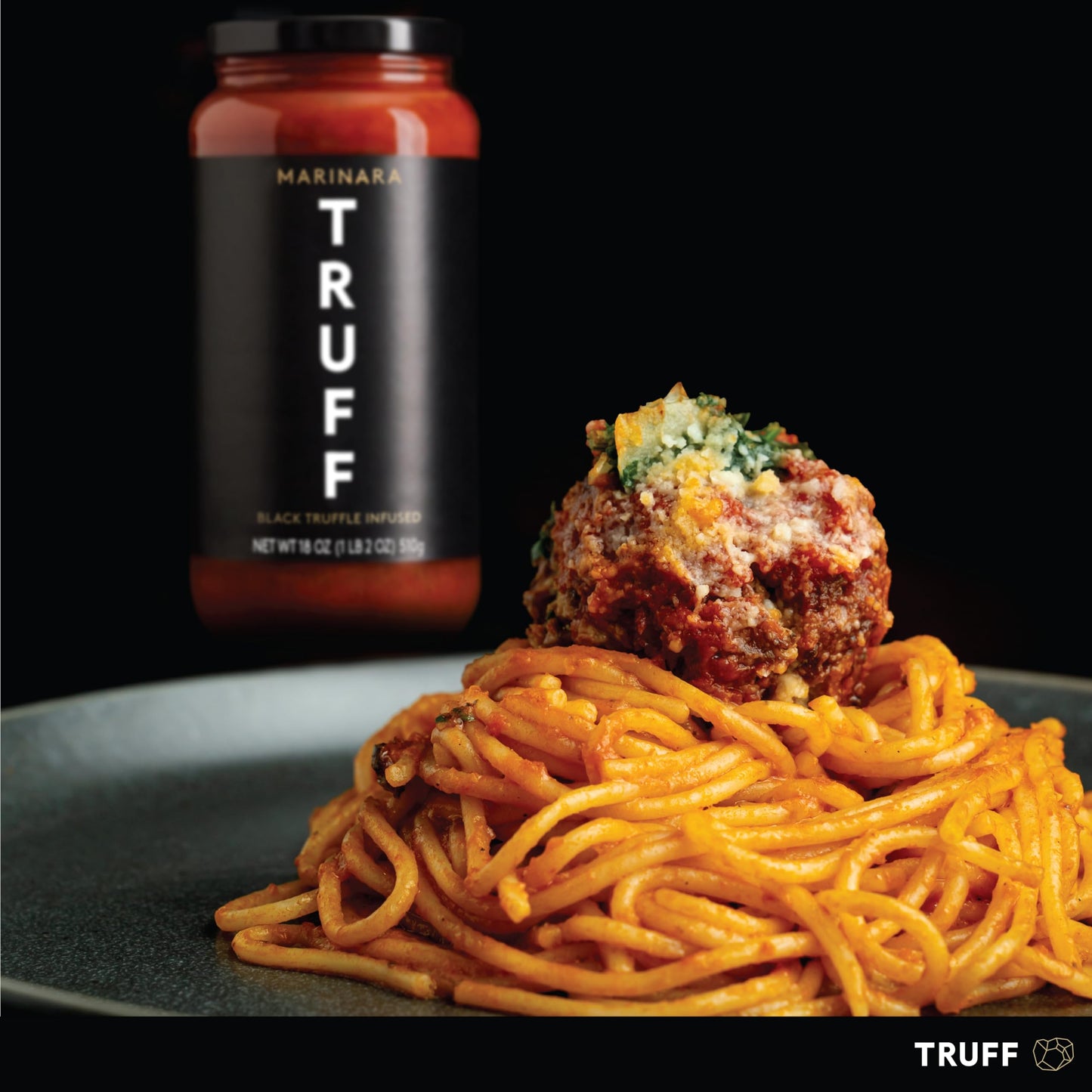 TRUFF Pasta Sauce, Black Truffle Marinara | Flavorful Tomato Sauce for Pasta, Pizza, and More | Non-GMO, Vegan, Pack of 2 (Marin