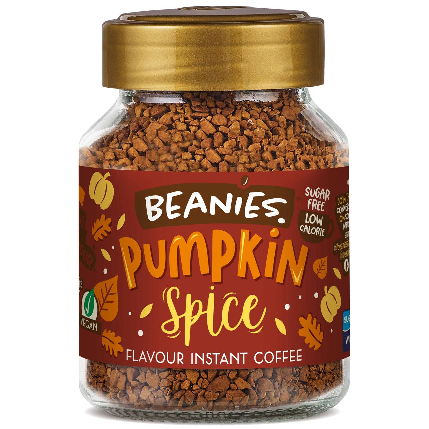 Beanies Instant Flavoured Coffee - Pumpkin Spice  50G |Low Calorie  Sugar Free| 50 G | Pack Of 1