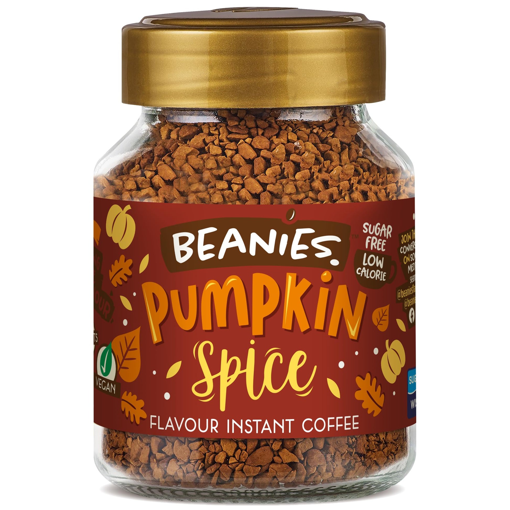 Beanies Instant Flavoured Coffee - Pumpkin Spice  50G |Low Calorie  Sugar Free| 50 G | Pack Of 1