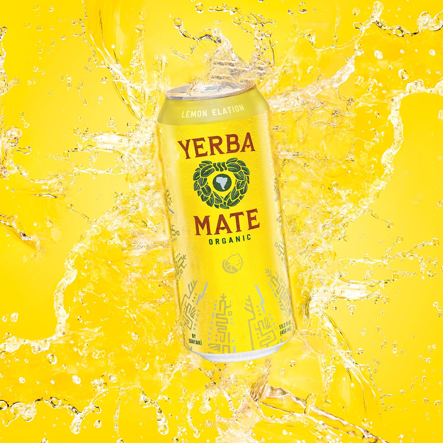 Guayaki Yerba Mate Energy Drink Alternative, Lemon Elation, 150mg Caffeine, 15.5 Fl Oz (Pack of 12)