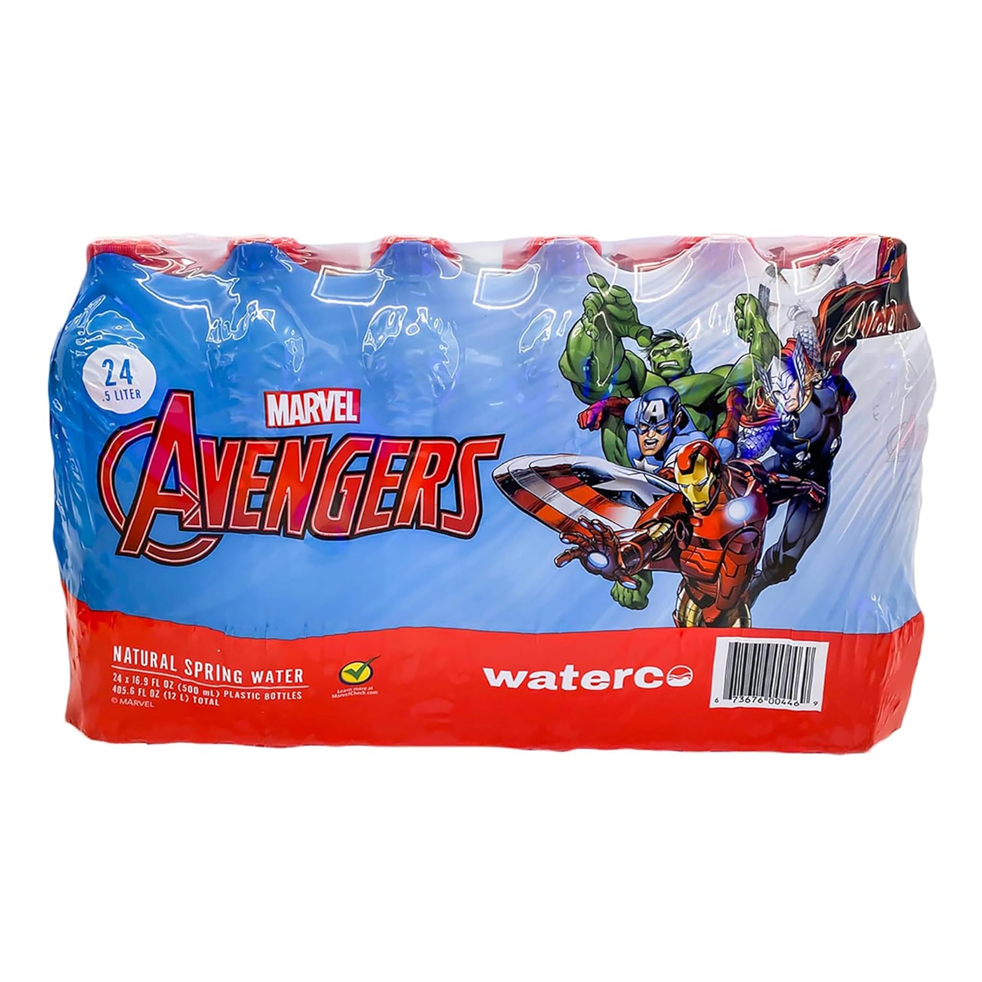 Pulse+ Marvel Avengers Natural Spring Water - Disney Bottles - Filtered Spring Water - Bpa-Free Recyclable Bottles - 24 Pack