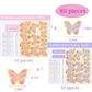 80Pcs Butterfly Cake Toppers Set Happy Birthday 3D Mixed Color Pink Purple Cupcake Picks Butterfly Cupcake Topper With Dot Glue