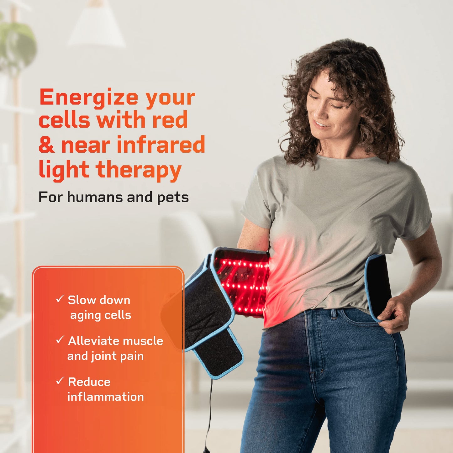 Lifepro Red Light Therapy Belt - Near Infrared Light Therapy & Red Light Therapy For Body, Relaxing Muscle, Inflammation, Improv