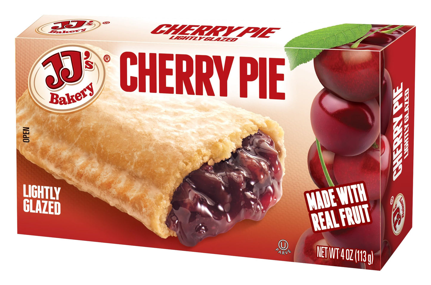 Jj'S Bakery Cherry Pie Snack Pies, Individual Dessert, Fresh-Baked, Nut-Free, Kosher Parve, 4 Oz Each (Pack Of 12)