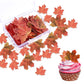 SUSSURRO Edible Gold Leaf Cupcake Toppers - 100 Pieces Maple Leaf Decoration for Parties, Includes Plastic Box