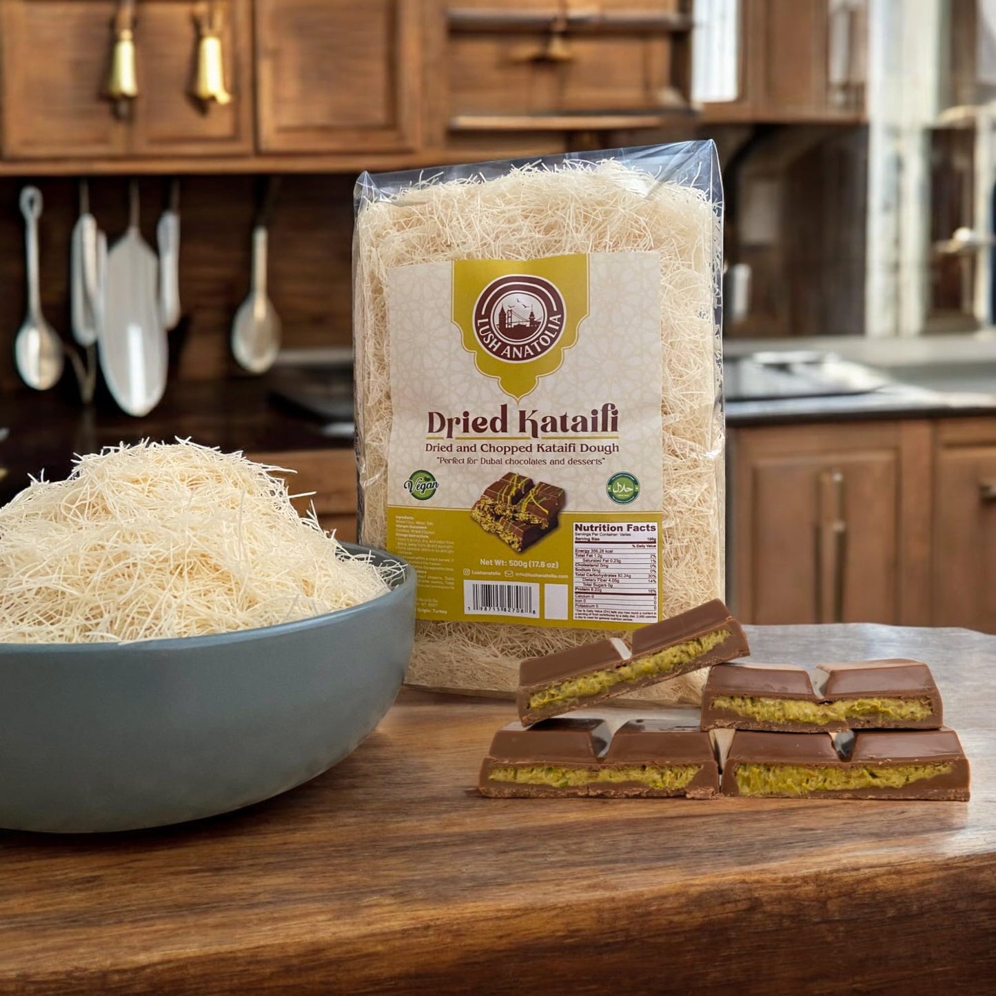 Premium Dried Kataifi Shredded Fillo Dough For Viral Dubai Pistachio Chocolate Bar, Kunafa, Knafeh, And Middle Eastern Desserts