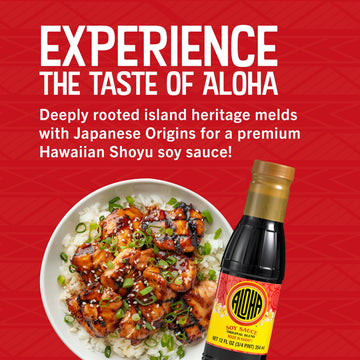 ALOHA Shoyu Soy Sauce Original Blend - Authentic Hawaiian Dark Soy Sauce, 12 Fl Oz