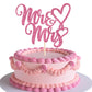 YCTHUNFISH Wedding Cake Topper, Glitter Mr & Mrs Decoration, Pink, Paper, Perfect for Engagement and Bridal Shower Parties