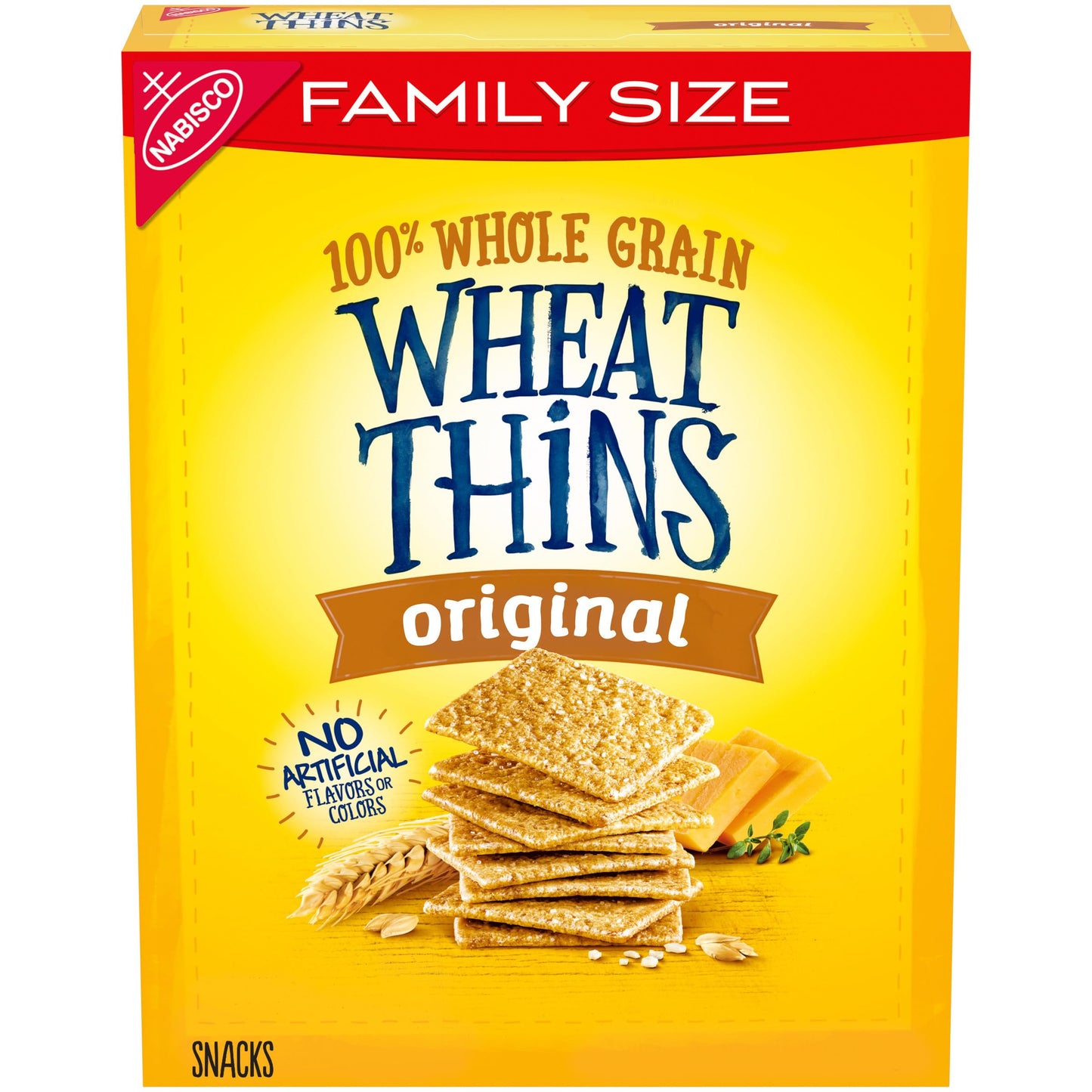 Wheat Thins Original Whole Grain Wheat Crackers, Family Size, 14 Oz