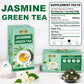 LeafLea 40 Jasmine Green Tea Bags  enhanced Green Tea Scented with Jasmine Flowers for Gentle Support & Light Alertness  Floral Smoothness  Caffeinated  Sugar-Free  Non-GMO  Vegan  Individually Wrapped