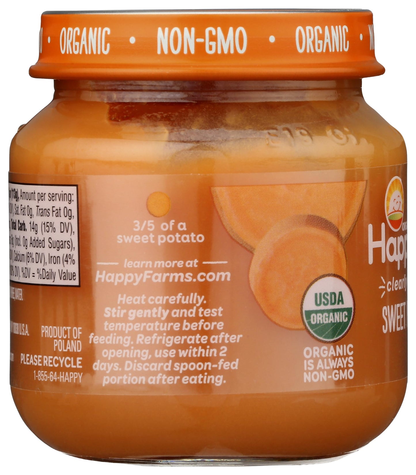 Happy Baby Organic Stage 1 Sweet Potatoes, 4 Oz