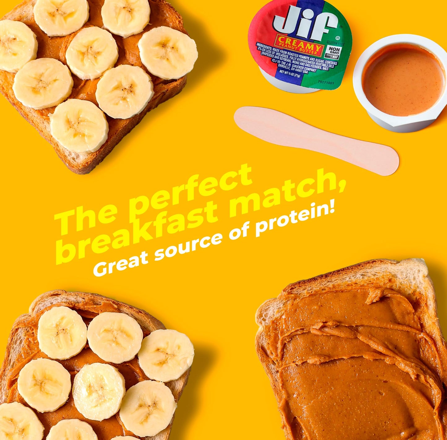 Peanut Butter To-Go Cups  Natural & Creamy 0.75 oz Single-Serve  Pack of 18 with Wooden Spoons - Office Holiday Snacks  Coworker Gift Ideas  Secret Santa Gift  Holiday