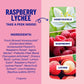 Wildwonder Sparkling Probiotic Drink, Raspberry Lychee, 12oz Can, 12 Pack, Organic, Vegan, Low Sugar