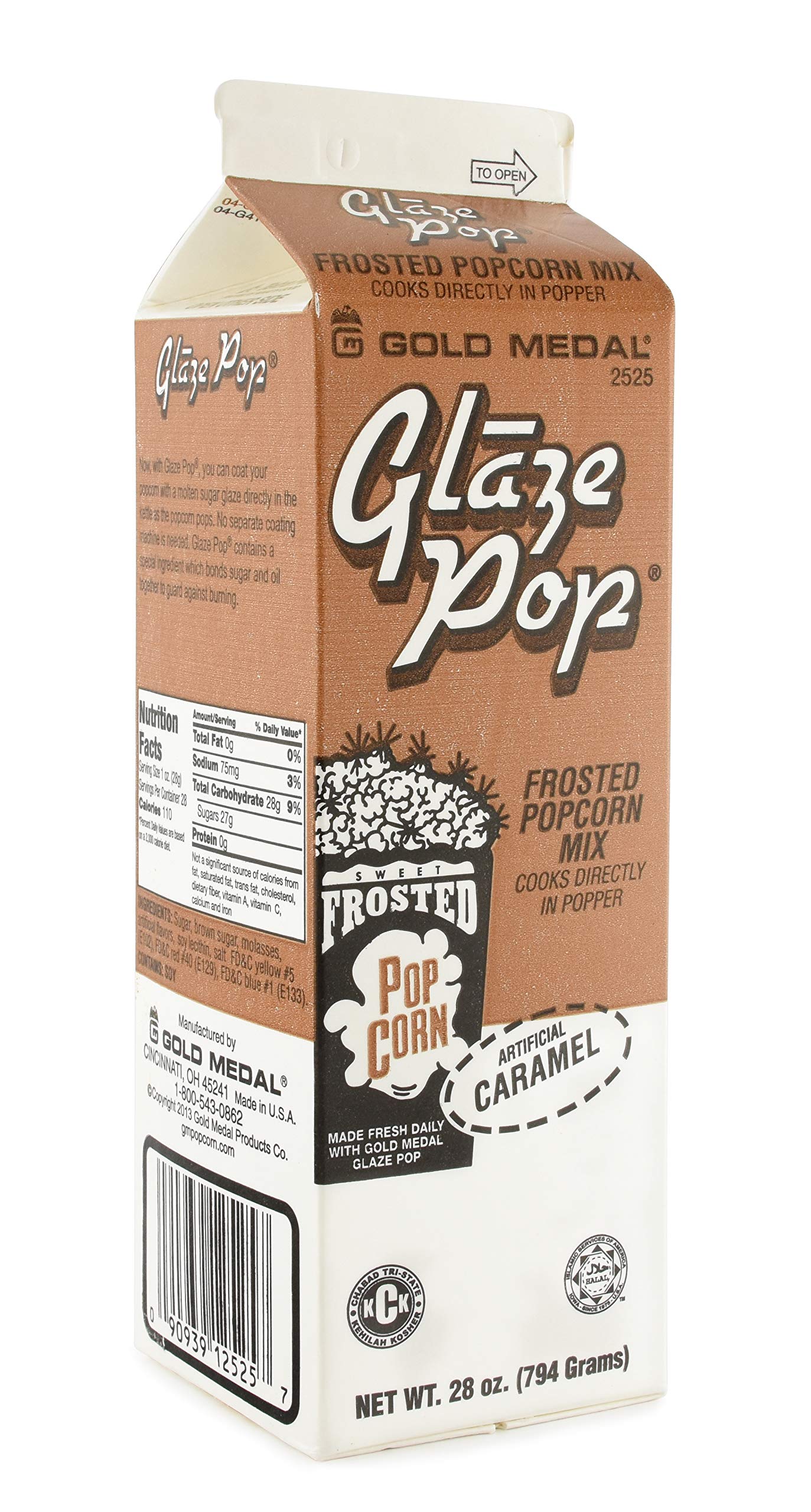 Gold Medal Caramel Glaze Pop Popcorn Flavoring, 12-28 Oz Cartons/Case