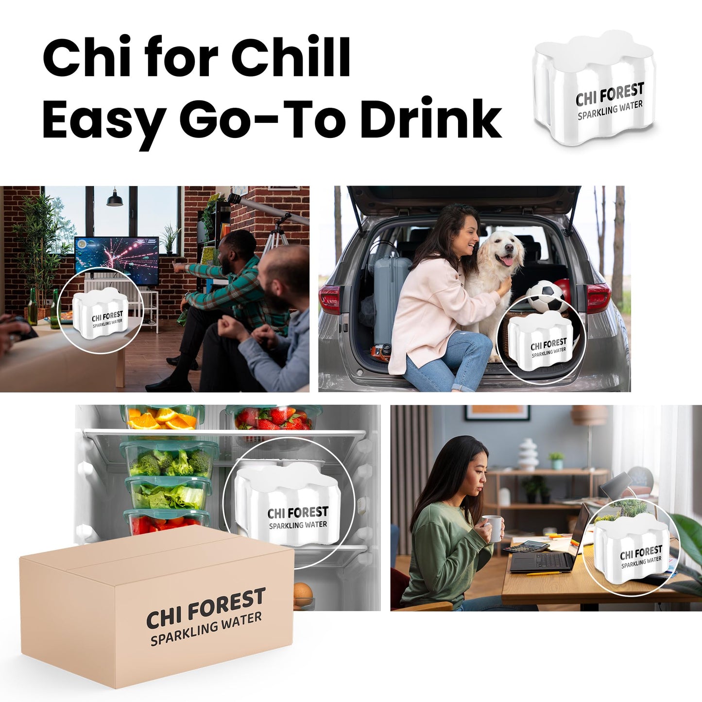 Chi Forest White Peach Sparkling Water (11.15 Oz* 24)