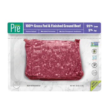 Pre, Ground Beef 95% Lean/5% Fat, Grass-Fed, Pasture-Raised, 1 lb