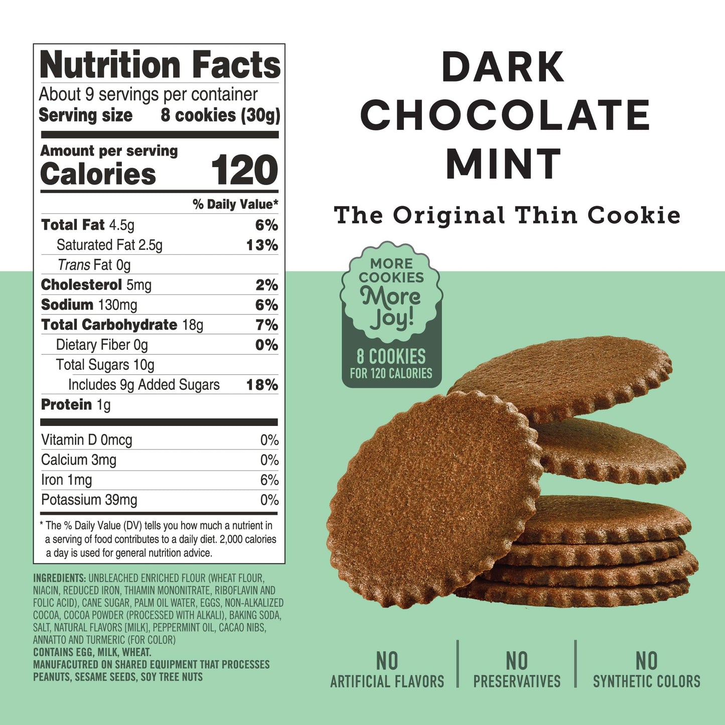 Dewey'S Bakery Dark Chocolate Mint & Brownie Crisp Moravian Style Thin Cookies Variety Pack, Bakery Fresh With Real Simple Ingre